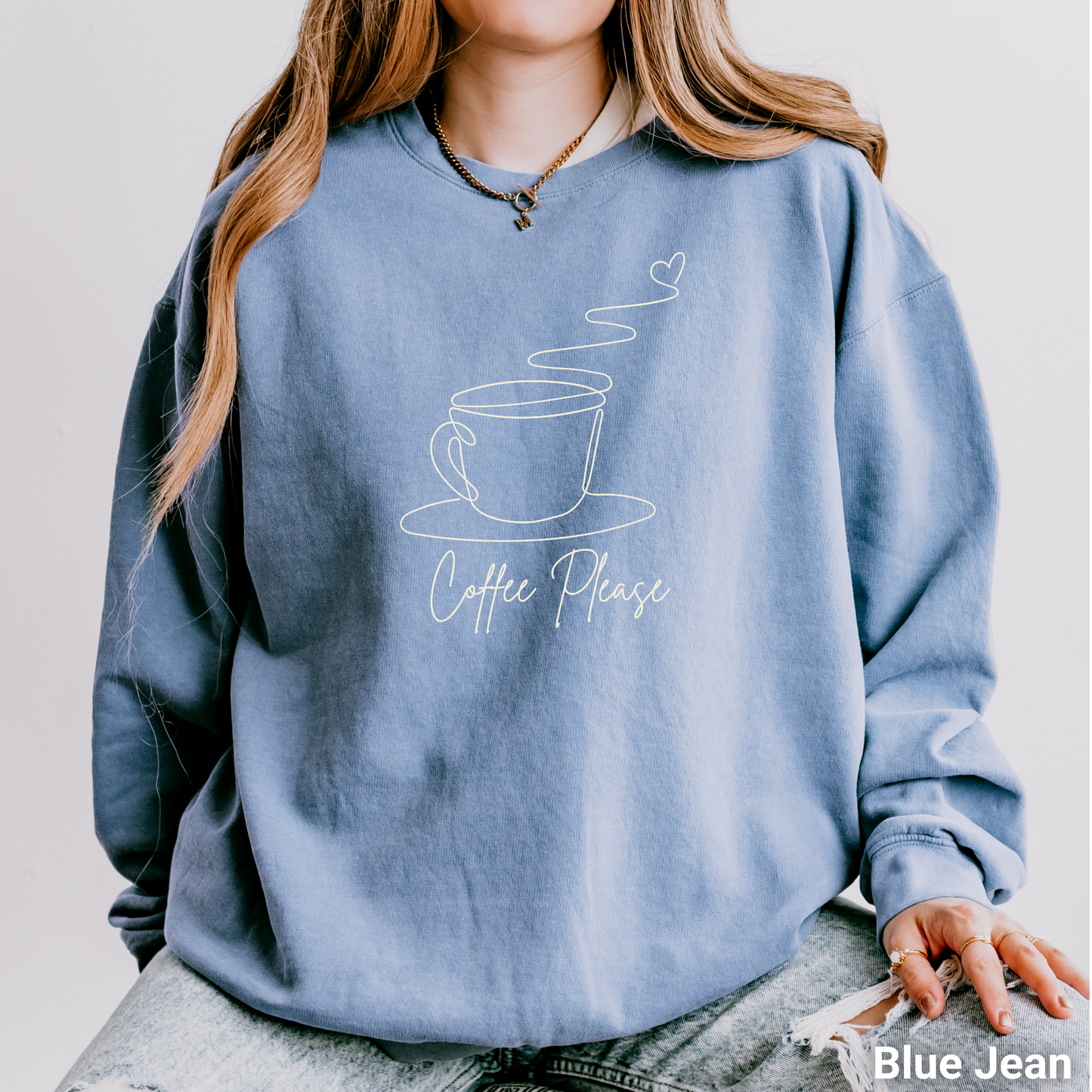 100% Cotton: Coffee Please Women's Lightweight Sweatshirt