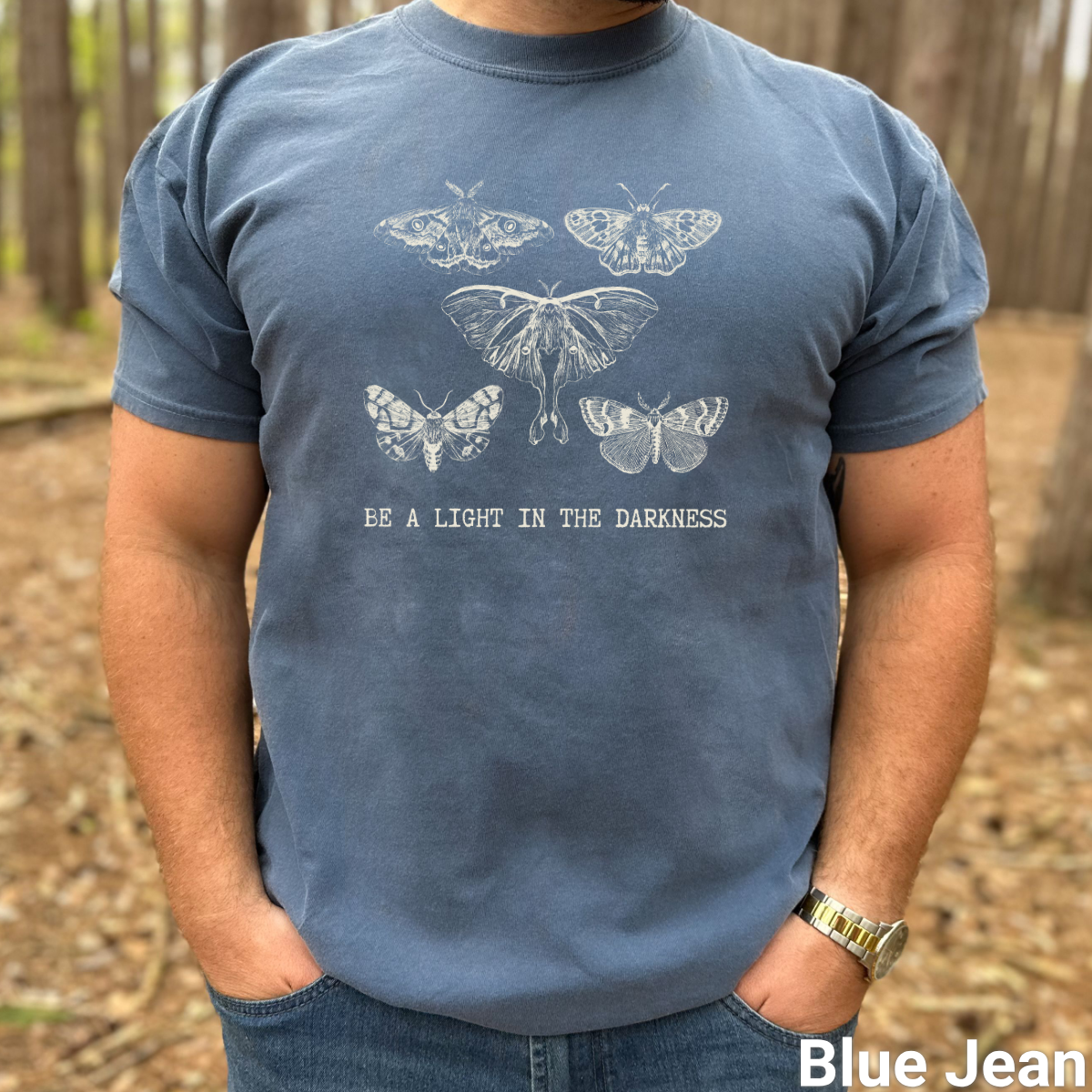 100% Cotton: Be a Light in the Darkness Unisex Moth T-Shirt