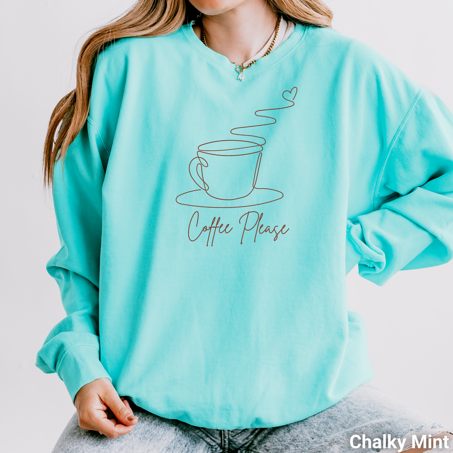 100% Cotton: Coffee Please Women's Lightweight Sweatshirt