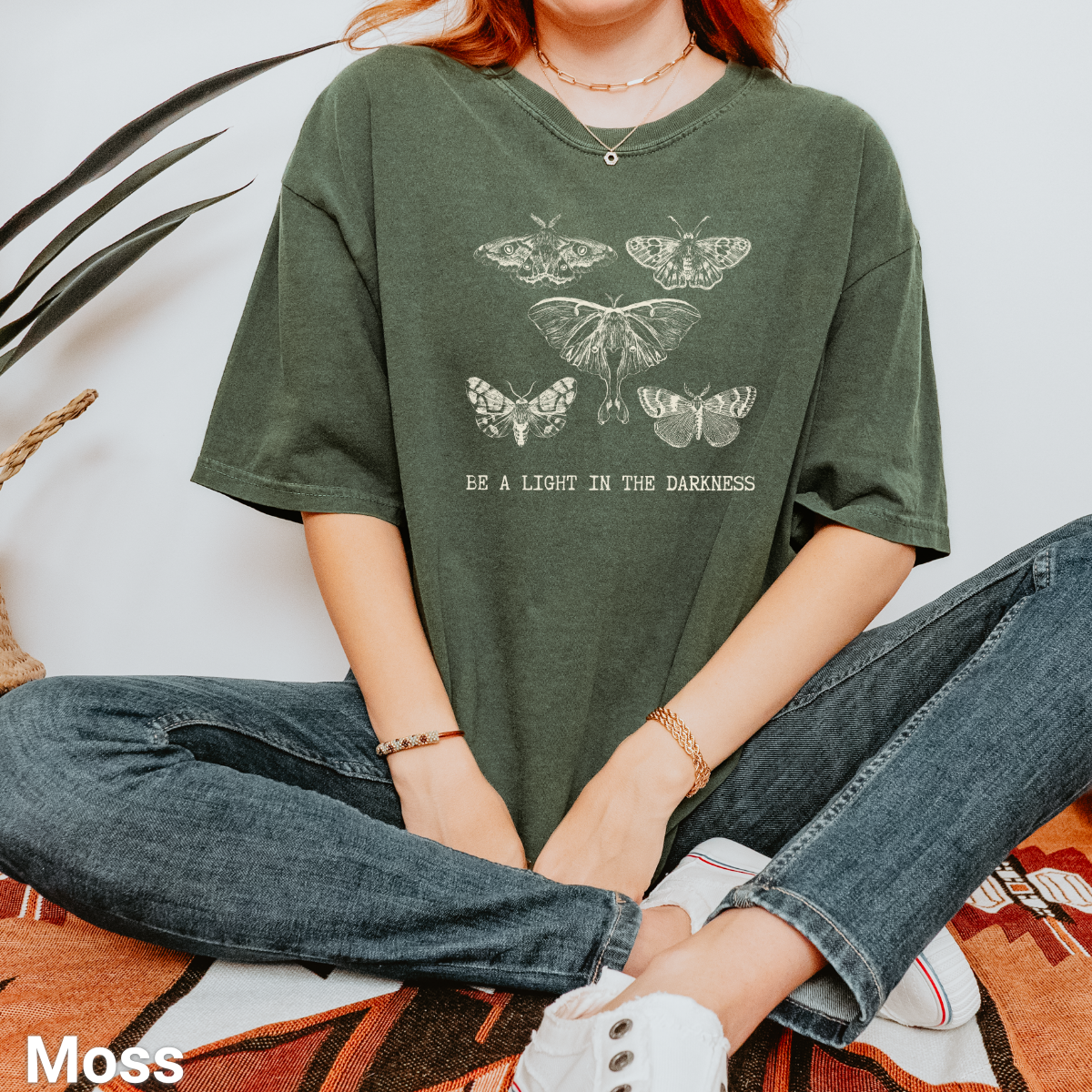 100% Cotton: Be a Light in the Darkness Unisex Moth T-Shirt