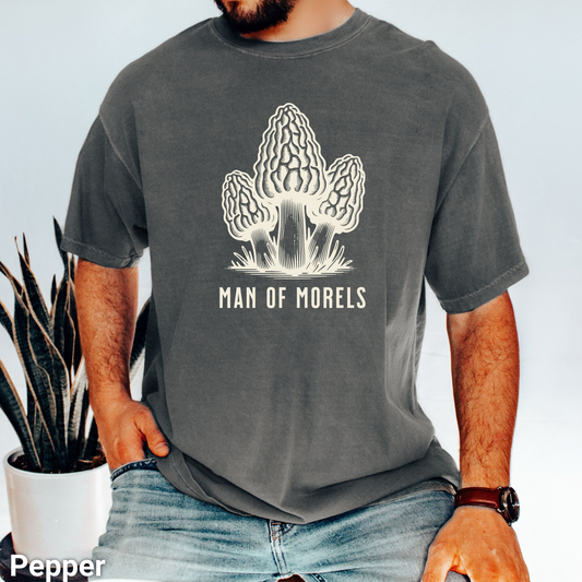 100% Cotton: Man of Morels Mushroom T-Shirt