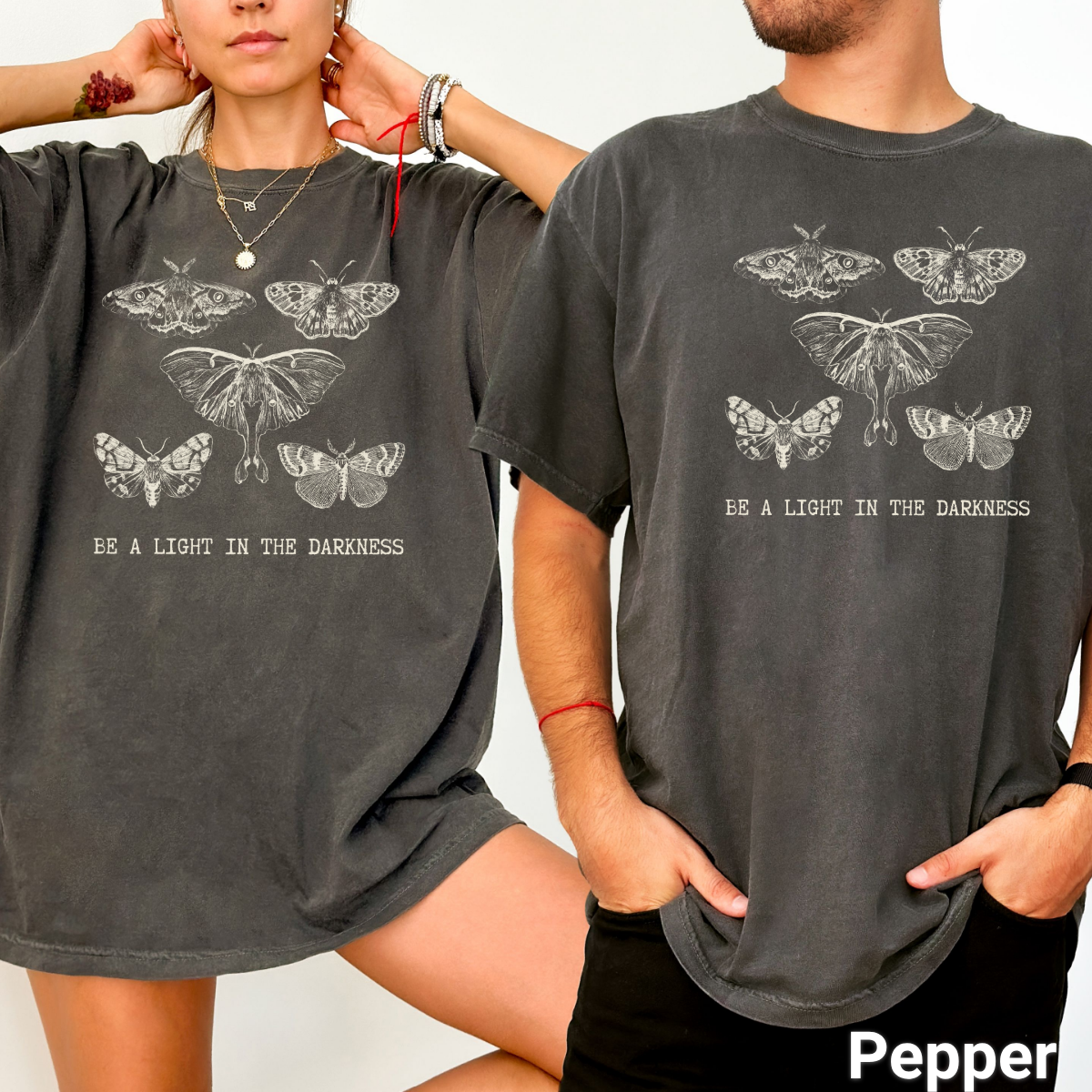 100% Cotton: Be a Light in the Darkness Unisex Moth T-Shirt