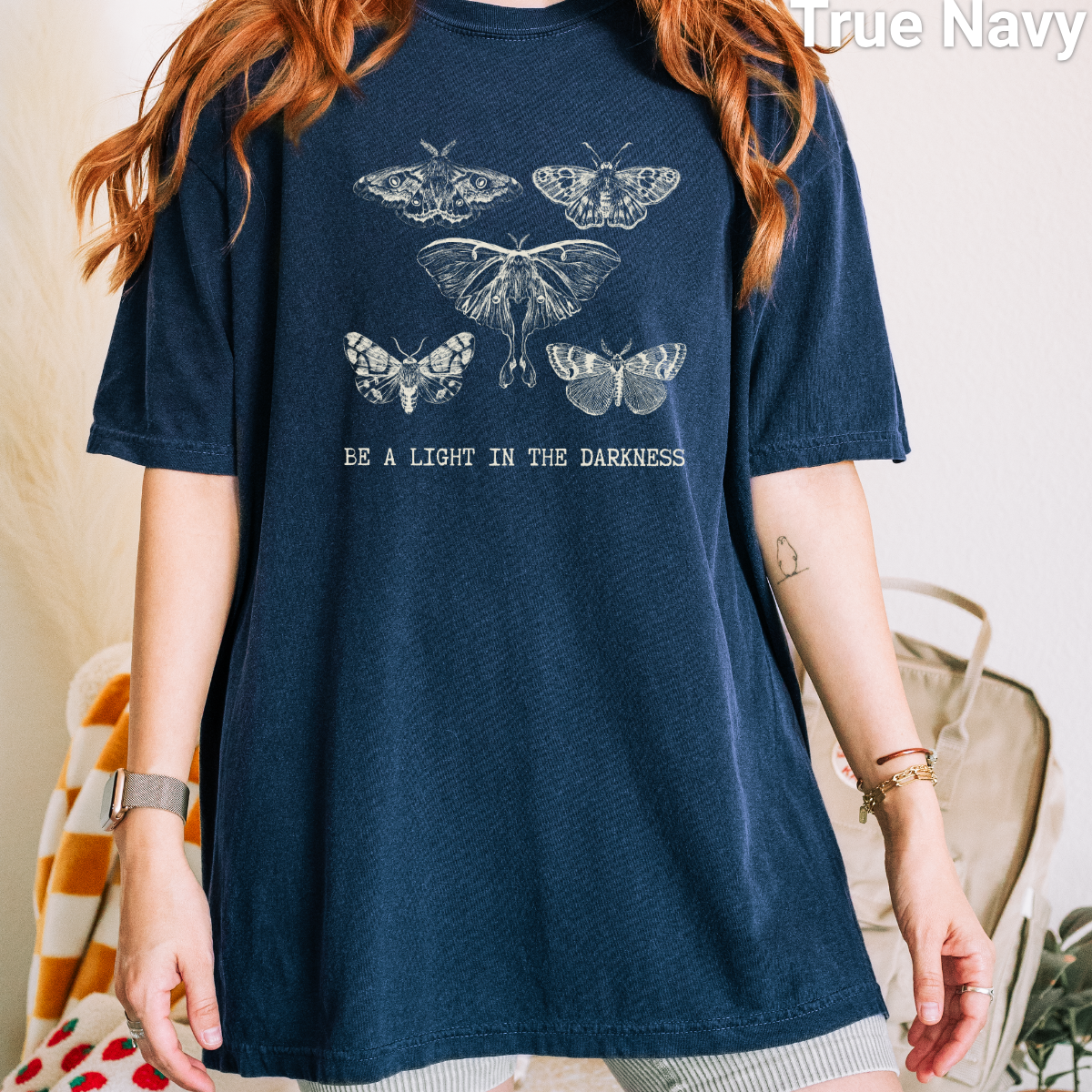 100% Cotton: Be a Light in the Darkness Unisex Moth T-Shirt